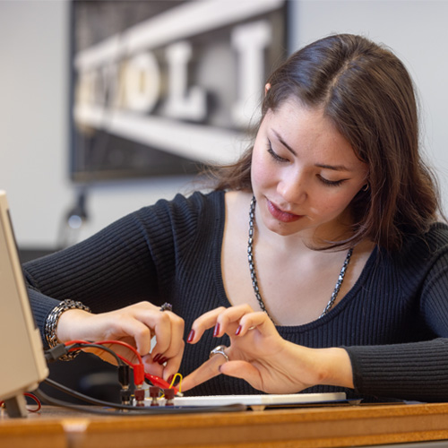 CU Denver quantum student in class