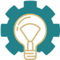 Gear with lightbulb icon