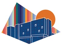 Colorful illustration of City Heights on the CU Denver campus