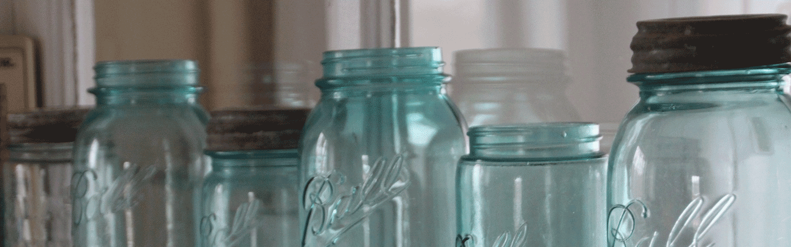Image of mason jars on a shelf