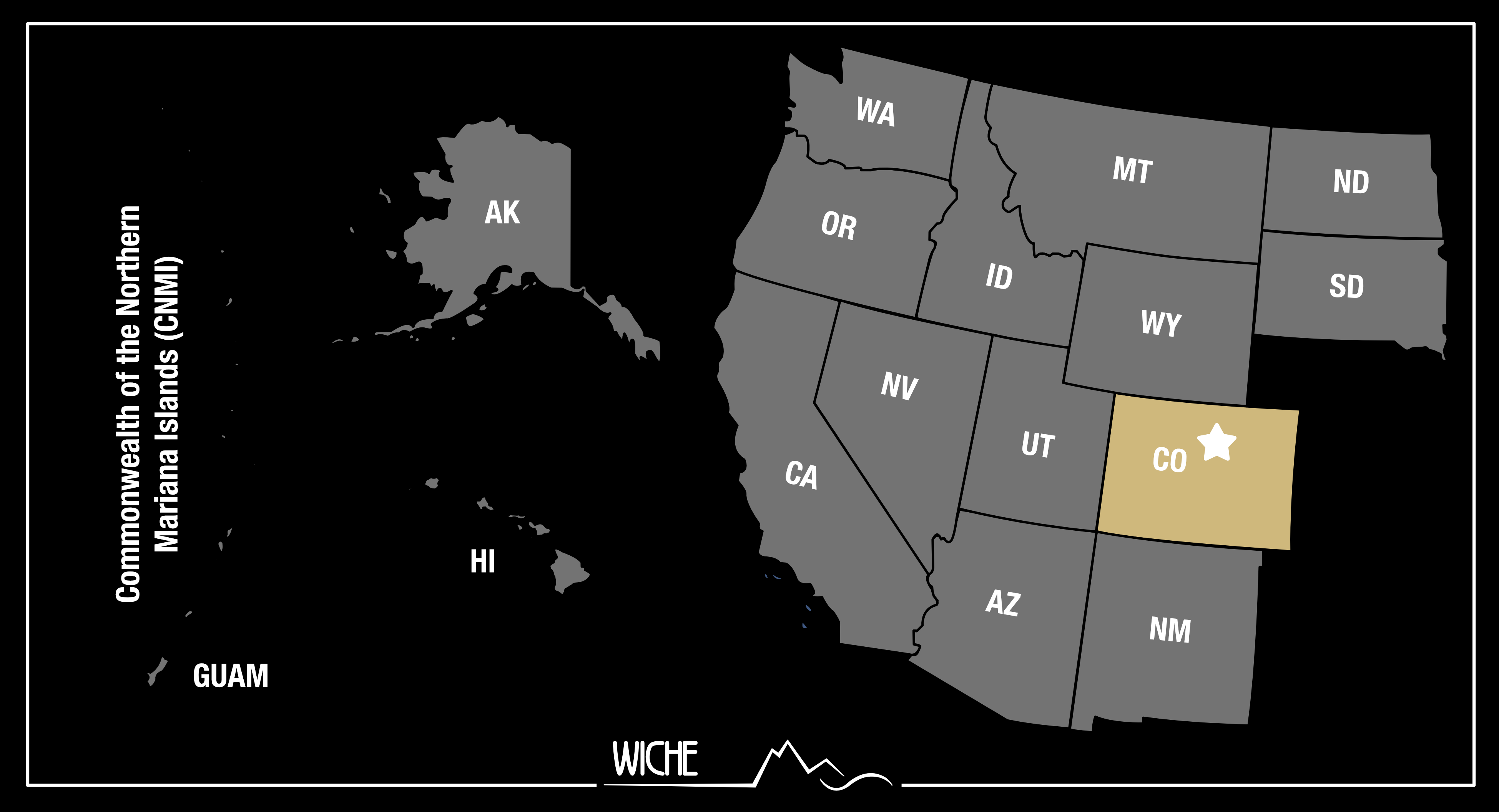 Map of the Western US and Territories