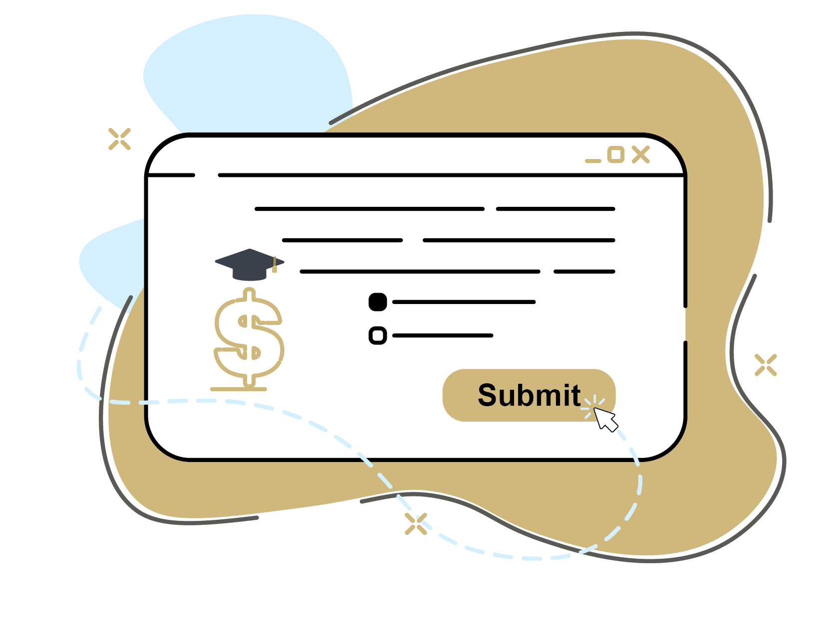 Illustration of a submission scren