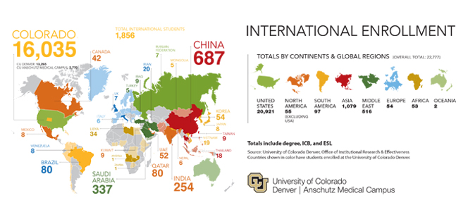 map showing international enrollment